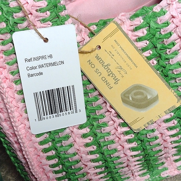 NWT Vintage Havana Mini Straw Tote - Picture 10 of 15